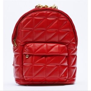 ZARA QUILTED BACKPACK WITH LUG SOLE CHAINS | NWT